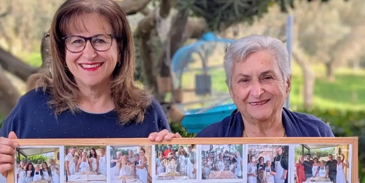 Family sharing a meal together.